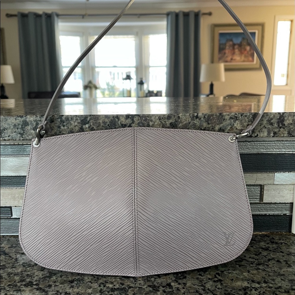 Epi leather Demi lune pochette - lavender.